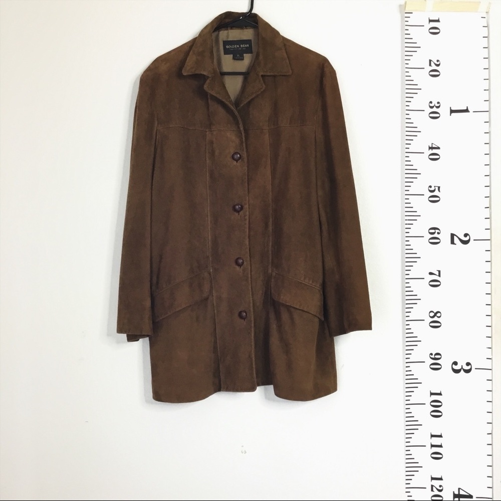 Brown Golden Bear Leather Suede  Blazer Jacket - Picture 2 of 8